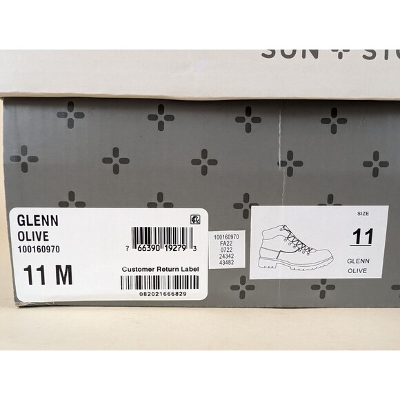 Sun Stone Glenn Winter Boots Mens 11 M Olive Faux Fur Trimmed Lace Up Shoes NWB - Picture 10 of 10